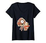 Damen Weihnachten Kuckuck Uhr, Schwarzwald Vogel Xmas T-Shirt mit V-Ausschnitt