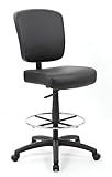 Boss Office Products Oversized Drafting Stool Übergroßer Hocker von Boss, Caressoftplus, Schwarz