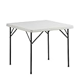 Klapptisch Campingtisch Balkontisch Klappbarer Quadratischer Tisch, Tragbarer Esstisch Für Zu Hause Im Freien, Hochfester, Verdickter Klapptisch, Wasserdicht, Schmutzabweisend, Stoßfest ( Color : Wit