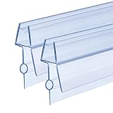 Duschdichtung 2 x 60cm Ersatzdichtung Dichtung Duschtür für 4mm/ 5mm/ 6mm Duschleiste Glastür Bodendichtung Schwallschutz Spritzschutz für Duschkabine Duschwand Badewanne Glas mit Wasserabweiser