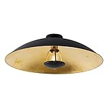 Qazqa - Modern Vintage Deckenleuchte I Deckenlampe I Lampe I Leuchte schwarz mit Gold I Messing 60 cm - Emilienne Novo I Wohnzimmer I Schlafzimmer - Stahl Rund - LED geeignet E27