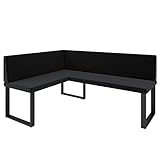 Eckbank Akiko Metal - Eckbankgruppe für Ihrem Esszimmer, Küche modern, Sitzecke, Essecke. Perfekt für Küche, Büro und Rezeption. Solide und Starke Verarbeitung. (INARI 100, 128x168cm Links)