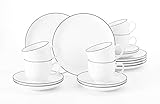 Seltmann Weiden 001.737147 Kaffeeservice 18-teilig Lido Black Line, 43.0 x 24.0 x 18.1 cm
