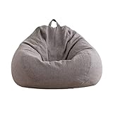 AD.CON Indoor Sitzsack mit EPS-Perlen Füllung, Puff, Relax-Sessel, Sitzkissen, Bodenkissen, Bean Bag 120L Dunkelgrau