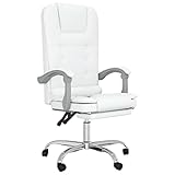vidaXL Bürostuhl mit Massagefunktion Chefsessel Drehstuhl Sportsitz Bürosessel Schreibtischstuhl Gamingstuhl Racing Stuhl Weiß Kunstleder