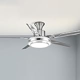 Moddeny Low-Profile-Deckenventilator mit Licht, 42-Zoll-LED-Smart-dimmbares Ventilatorlicht, Stummschaltung, Schlafzimmer-Fernbedienung, Deckenventilator, modernes, einfaches Deckenventilatorlicht
