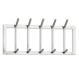 Wandgarderobe Metall Silber 65x30x10 cm Design Flurgarderobe Stahl | Hakenleiste Wandpaneel | Garderobe Wand | Garderobenleiste Flur