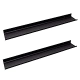 MILUKA Wandregal Schwarz Metall | 2er Set Regal Wand 70 cm Long | Wandboards, Für Dekos, Bilderrahmen, Buch, Für Schlafzimmer, Küche, Büro, Wohnzimmer | Schwebendes Regal für Wände Schwarz