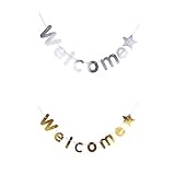 jojofuny 2 Stück Buchstaben-Banner Silbernes Banner Für Party Willkommensbanner Geburtstagsbanner Das Banner Dekoartikel Wandbanner