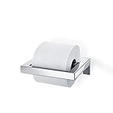 blomus -MENOTO- WC-Rollenhalter aus poliertem Edelstahl, Klopapierhalter, Toilettenpapierhalter, exklusives Badaccessoire, einfache Montage, hochwertig (H / B / T: 5 x 14 x 17 cm, Edelstahl, 68838)