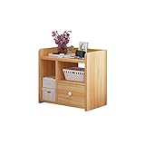 CELECH Nachttisch Nachttisch Holzspind Modernes Wohnzimmer Schlafzimmer Nachttisch Küche Badezimmer Regal (Holzplatte) Dekorativer Tisch (Farbe: Gold) (Grau)