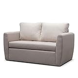 mb-moebel Sofa mit Schlaffunktion Schlafsessel Gästebett Klappsofa Bettfunktion mit Bettkasten Couch Sofagarnitur Salon Jugendzimmer SARA 120 (Cappuccino)