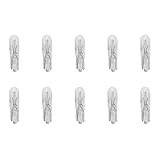 Rafornty 10 Stück T5 17 86206286 Halogen-Leuchtmittel für Armaturenbrett, Auto-Lampe, 1,2 W, 12 V, Lichtquelle, Warmweiß, 10 Stück