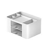 MEPED Schreibtisch Organizer, Büro Organizer mit Schublade, Bürobedarf und Schreibtisch-Accessoires, Büro Tisch Organisation Multifunktions Organisator-Weiß