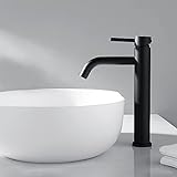 Decaura Wasserhahn Bad Schwarz Armatur Waschbecken Einhebelmischer Waschtischarmatur mit 50cm Anschlussschlauch für Aufsatzwaschbecken