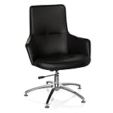 hjh OFFICE 670570 Lounge-Sessel Shake 300 Kunstleder Schwarz moderner Sessel, Clubsessel, Cocktailsessel, höhenverstellbar