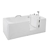 HOME DELUXE - Seniorenbadewanne inkl. Whirlpool- VITAL M Rechts - Maße: 153 x 76 x 64cm - inkl. komplettem Zubehör | Badewanne mit Tür, Senioren Badewanne mit Einstieg, Whirlpool-Badewannen