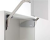Frontliftbeschlag Küche Klappenbeschlag FREE UP für einteilige Klappen aus Holz | Liftbeschlag für Korpushöhe 380-500 mm | Klappengewicht: 3-7 kg | 1 Set - Klappenhalter für Küchen-Schränke