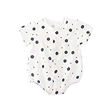 Generisch Babyschlafanzug Neugeborenen Baby Junge Mädchen Dot Muster Kurzarm Romper Infant Onesie Bodysuit Overall Outfits Wagenanzug Baby Winter (White, 12-24 Months)