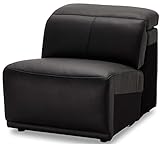 Furnhouse Ibbe Design Modul Sofa Schwarz Leder 1 Sitzer mit verstellbare Kopfstütze Alexa, 72x102x73 cm