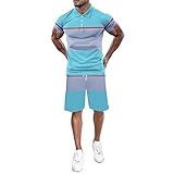 Anzug Herren Festlich Hochzeit Herrenmode Kurzarm T-Shirt und Shorts Set Sommer 2-teiliges Outfit Roter Anzug