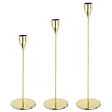 PATIKIL Hell Gold Kerzenleuchter Halter Kegel Kerzenhalter Set von 3 Passt 3/4' Kegel Kerzen für Tisch Haus Dekor Hochzeit Essen Party