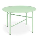 bomoe Runder Beistelltisch Metall Mint Ø 53 cm Tischplatte Kratzfest – Stabiler Wohnzimmer Couchtisch Leicht In- & Outdoor Gartentisch Balkon Tisch Terrasse – Nachttisch Bett Schlafzimmer Finn