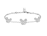 MixiuEuro Micky Armbänder für Damen und Mädchen, 925er Sterlingsilber, Maus-Armbänder, Schmuck, Geschenk für Mädchen und Kinder, Einheitsgröße, Cubic Zirkonia, Zirkonia