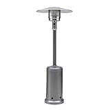 YMBKFan Beheizter Sonnenschirm für den Außenbereich, Heizpilz, wasserdicht, einstellbare Temperatur, für Garten, Party, Balkon, Heizpilz, silberfarben, 81 x 224 cm