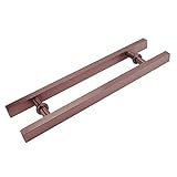 XCTLZG Gebürstetes Edelstahl Quadrat Rohr Büro Glas Türgriff/Holz Türgriff/Push-Pull Türgriff - Roségold, 8 Größen (Größe: 800 & Mal; 500 mm)