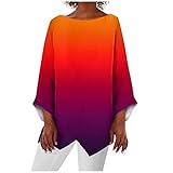 Tshirt Damen Kurzarm Sommer Oberteil V-Ausschnitt Leopard Kurzarm Elegant Oberteile Kette Kurz Perlen Lässige Langarm-Pullover Mit Rundha Bluse Toptshirt Schicke Festlicheblusen,Vermilion,S