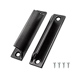 AMONENZ 2 Stück Möbel Türgriffe Griffe, Aluminium Schiebetürgriff, Schwarz Gebogene Küchentürgriffe, für Balkontüren, Schiebetüren, Schubladen, Langlebige Möbelbeschläge
