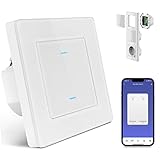AVATTO Smart Wlan Lichtschalter 2-Wege, System 55 Standard mit Glasfläche/Touch-Screen, Wandlichtschalter Unterputz Kompatibel mit Alexa,Google Home Sprachsteuerung Und Smart Life-App Fernbedienung