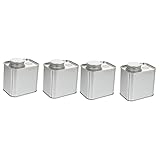 HEMOTON 4 Stück Kaffeebohnenpulver Blechdose Glas Snackbehälter Glas Vorratsglas Quadratische Blumenvase Zinn Kaffeedose Metall Teedose Kaffee Zuckerdose Glas Tee Vorratsdosen Haustier