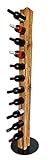 Wood & Wishes – Rustikaler Weinständer, Weinregal, Weinhalter aus Massivholz; gefertigt in Handarbeit für 11 Flaschen Wein; Höhe 158 cm Ø 34 cm; Treibholzoptik; Landhausstil; dekoratives Unikat