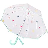 ThreeH Kinder Dots Bubble Regenschirm mit Einfacher Griff 8 bruchsichere Faserrippen 28 Zoll erweitertes Vordach Großes Geburtstagsfeier-Weihnachten,Grün