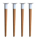 KKXX Massivholz Schreibtisch Beine Holz Farbe/Massivholz MöBel FüßE Gerade Kegel/Stuhl Beine Weiß Runde Tisch Beine Ersatz ZubehöR, Geeignet FüR Esstisch, Computertisch (4 SäTze)