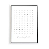 Poster Familie – Namen Bild Personalisiert - Kreuzworträtsel - Typographie/Quote - personalisiertes Geschenk - Zuhause - Familienposter - optional mit Rahmen