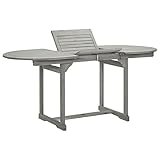 JUNZAI Garten-Esstisch, Tisch Balkon, Gartentisch, Balkontisch, Küchentisch, Terrassentisch, Garden Table, (120-170) x80x75 cm Massivholz Akazie