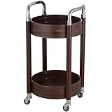 Weinwagen Servierwagen Restaurants Tragbar Beweglich Barwagen, Schlafzimmer Klassiker Doppelschicht Hölzern Imbisswagen, Einzugsgeschenk