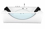 AcquaVapore Whirlpool Pool Badewanne Eckwanne Wanne W81-TH-B 180x90cm mit Farblichtherapie