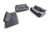 mb-moebel Polstergarnitur Sofa Set 3er & 2er & Sessel 3-2-1 Wohnlandschaft 3-Sitzer und 2-Sitzer Möbel Set - ENZO (Grau)