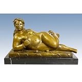 Liegende Frau mit Äpfeln - Fernando Botero - signiert - Akt Skulptur - Wohndeko - Künstler Figur in Bronze - Bronzefigur