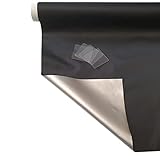 Fenster Verdunkelung 100% lichtundurchlässig - Sonnenschutz Fenster Abdunkelung - Dachfenster Verdunkelung mit Nano Pads - Verdunklungsstoff Thermoschutz (Schwarz)