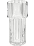 Westwing Glas-Vase Lija mit geriffelter Oberfläche, 30x14 cm, Deko- oder Blumenvase für Schlaf-, Wohn- oder Esszimmer