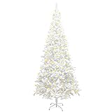 Künstlicher Weihnachtsbaum mit LEDs, ZEYUAN Tannenbaum Künstlich, Christmas Tree, Tannenbaum Deko, Weihnachtsbäume, L 240 cm Weiß