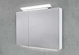 Intarbad ~ Spiegelschrank 90 cm LED Acryl Aufsatzleuchte mit Unterbauleuchte doppelseitig verspiegelt Shorewood IB1931