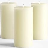 Melt Candle Co. Stumpenkerzen Groß (3er Set) - Duftfreie Weiße Kerzen für Haushalt, Feiern, Deko - Raucharm - 15cm Hoch, 7,5cm Durchmesser - Brenndauer 70 Std.