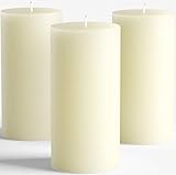 Melt Candle Co. Stumpenkerzen Groß (3er Set) - Duftfreie Weiße Kerzen für Haushalt, Feiern, Deko - Raucharm - 15cm Hoch, 7,5cm Durchmesser - Brenndauer 70 Std.