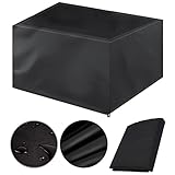 rngcpto Abdeckung Gartenmöbel Winterfest 140x90x70cm Schutzhülle Gartentisch Abdeckung Wasserdicht Abdeckhaube Abdeckplane für Gartenmöbel Rechteckige - Schwarz (140x90x70cm)